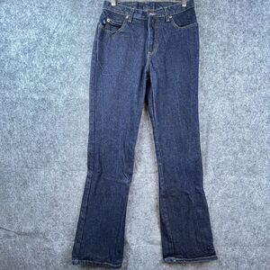 Vintage Nine Planet Jeans Womens 9 Dark Blue‎ Straight Bootcut Thick Denim USA